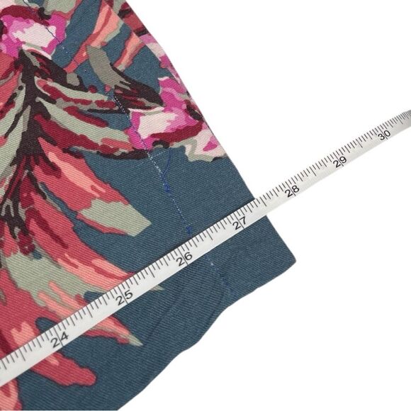 Soft Surroundings Yesenia Teal Pink Floral Print Wide Leg Pants womens XS - Picture 8 of 8